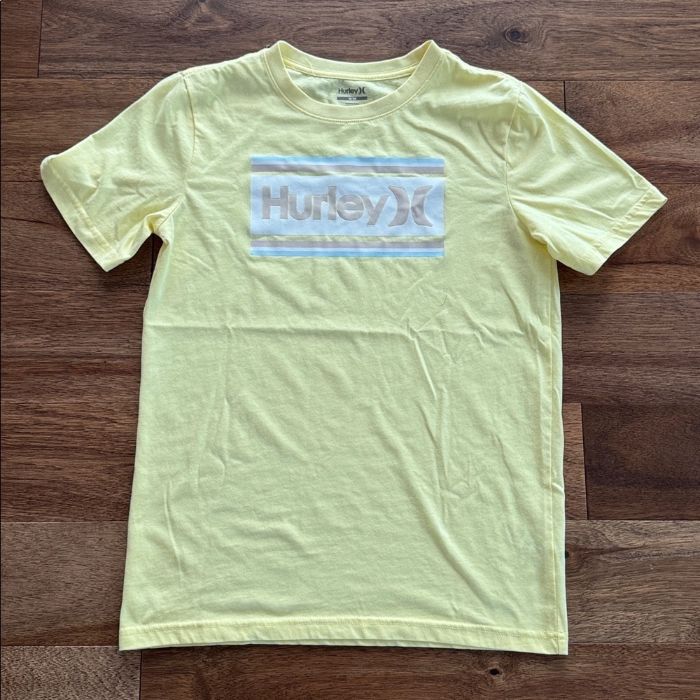 NWOT Hurley Light Yellow Logo Tee